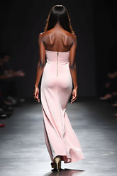Blush Trägerloses Meerjungfrauen Langes Kleid für Hochzeitsgäste